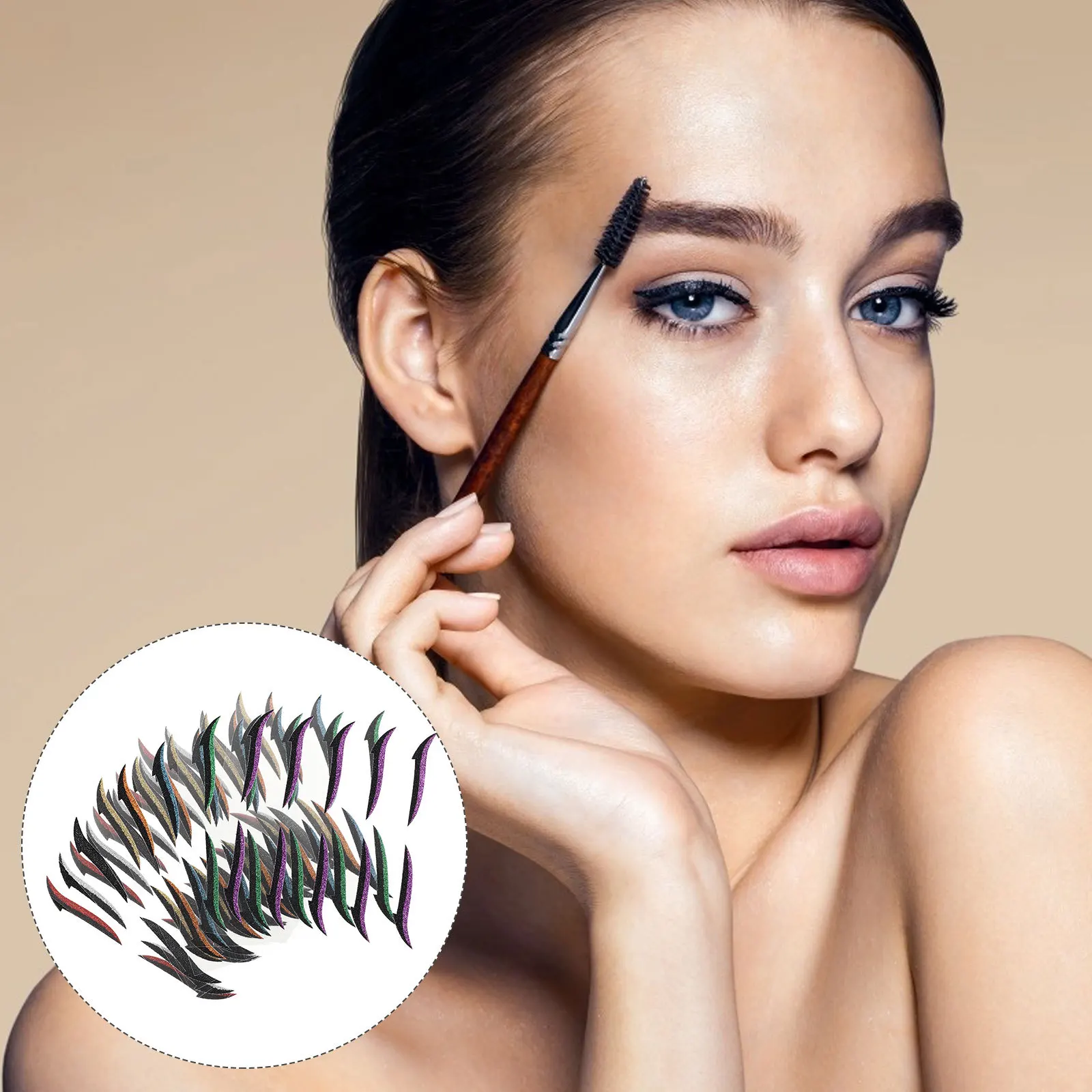 40 زوجًا من ملصقات تحديد العيون اللامعة، شريط مزدوج لمكياج العيون من البلاستيك للعيون