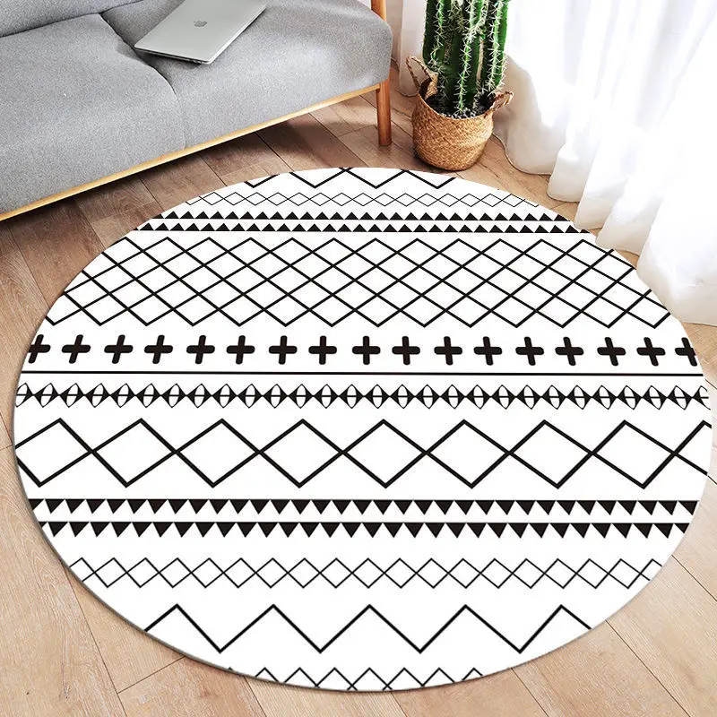 1pc Round Rug Nordic Style Symbol Celtic Tree of Life 3D Printed Rug Entrance Mat for Home Living Room Bedroom Decoration Carpet