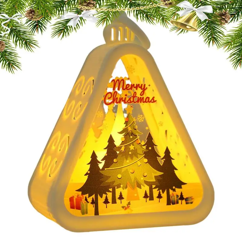 Winter Night Light Christmas Indoor Pendant Light Warm Glow Light Lamp Stand Battery-Powered Nursery Sleep Light For