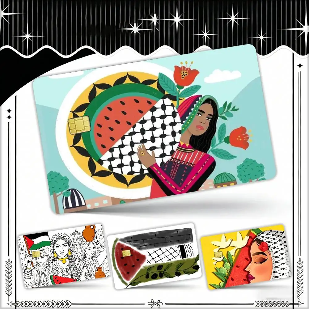 

Watermelon P-PalestineS-F-Flag Waterproof Film Skin Cover Credit Card Stickers Debit Front Bank Bus Pass