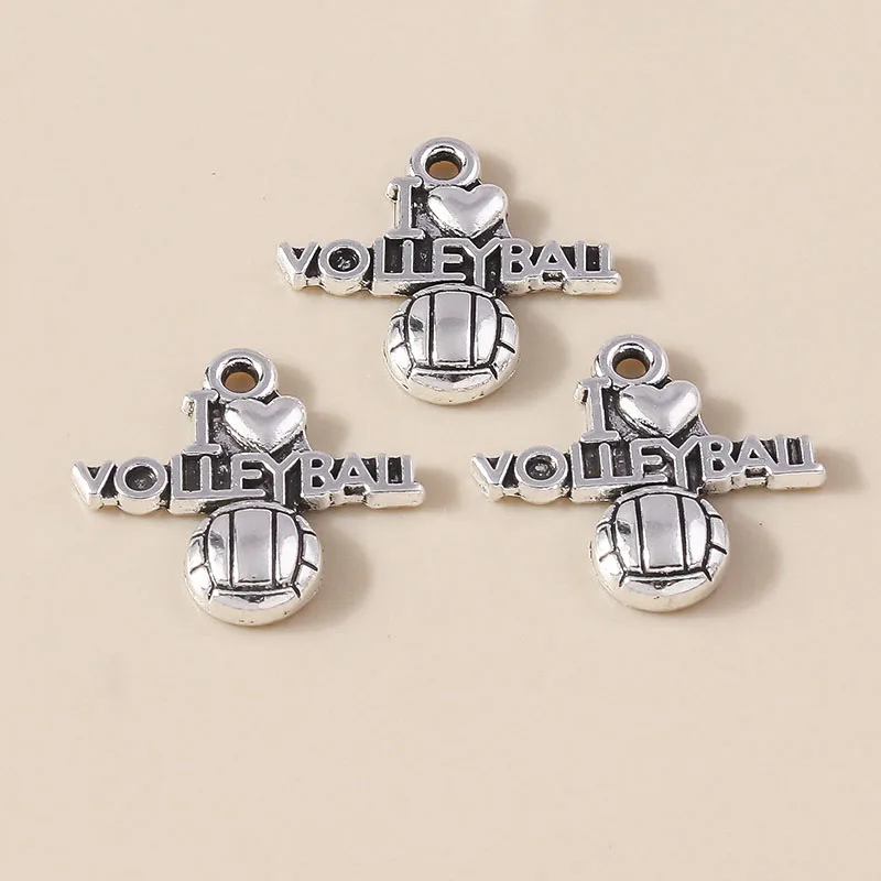 Leslie 10 Stück/Set Legierung Sport-Anhänger Volleyball Fußball Baseball Softball Fußball Bälle Anhänger für DIY Schmuckherstellung Zubehör – Detail 8