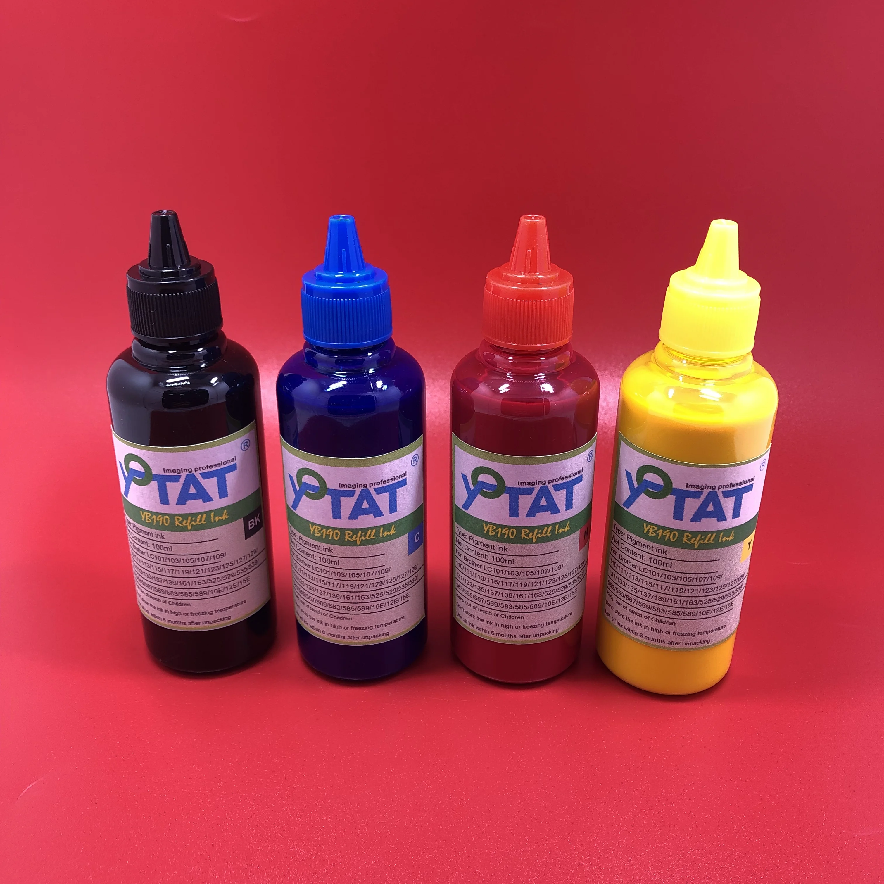 YOTAT 4×100ml Pigment Ink for Brother LC10E LC12E LC15E LC131 LC133 LC135 LC137 LC139 LC569 LC567 LC565 LC563 LC161 LC163 LC529X