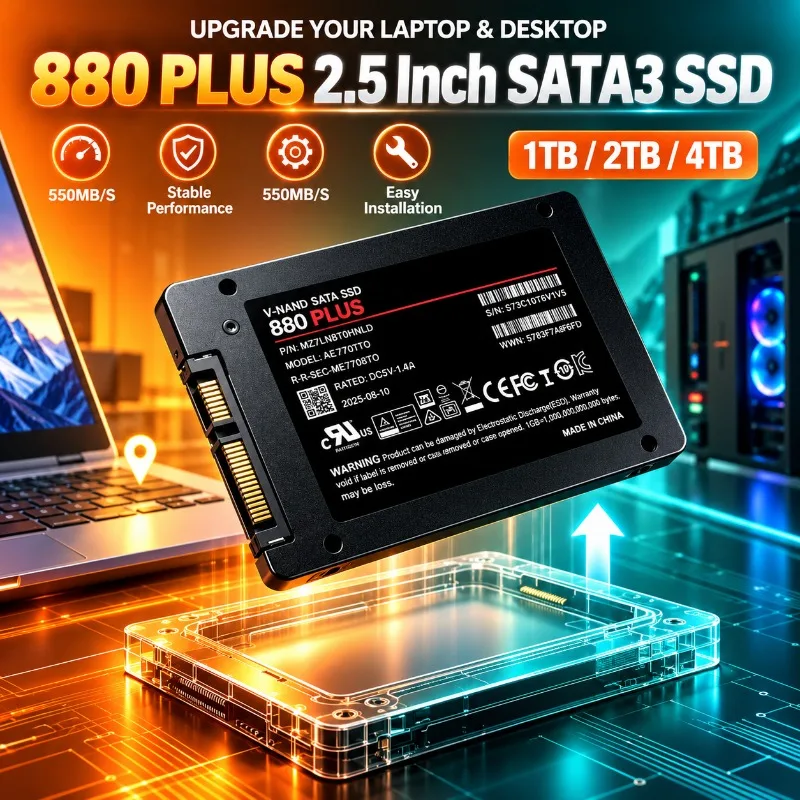 Original 880 PLUS Internal Solid State Drive 2.5 Inch Hard Disk Solid State Drive SATA3 SSD 500GB-4TB for Laptop Desktop