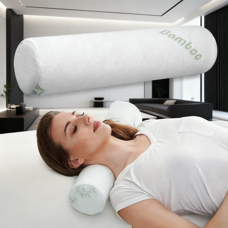 

1 шт., мягкая эластичная цилиндрическая подушка с медленным отскоком, может использоваться в качестве подушки для шеи, давление плеч и шеи, рождественский подарок