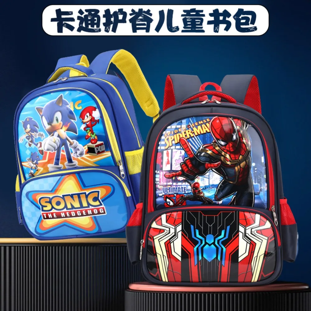 Marvel New Pattern School Backpack Grades 1-5 Reduce Burden Protect The Spine Spider Man Frozen Cartoon Cute Backpack Daily Gift