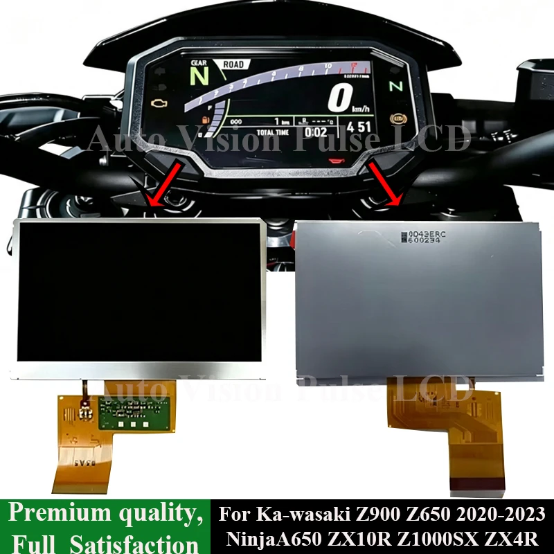 LCD Display Screen For Kawasaki Z900 Z650 Ninja650 Z1000SX ZH2 ZX10R ZX4R 2020-23 Motorcycle Speedometer Instrument
