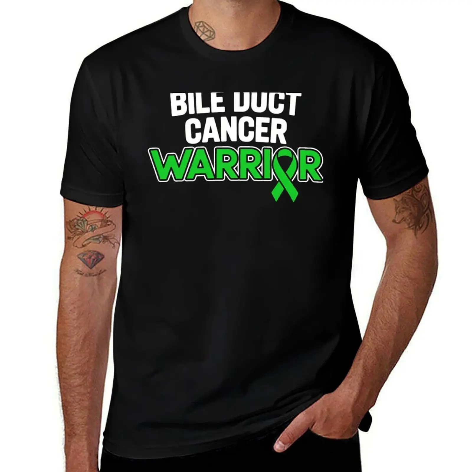 

Bile Duct Cancer Awareness Gift Green Ribbon T-Shirt customs design your own heavyweights t shirts for men