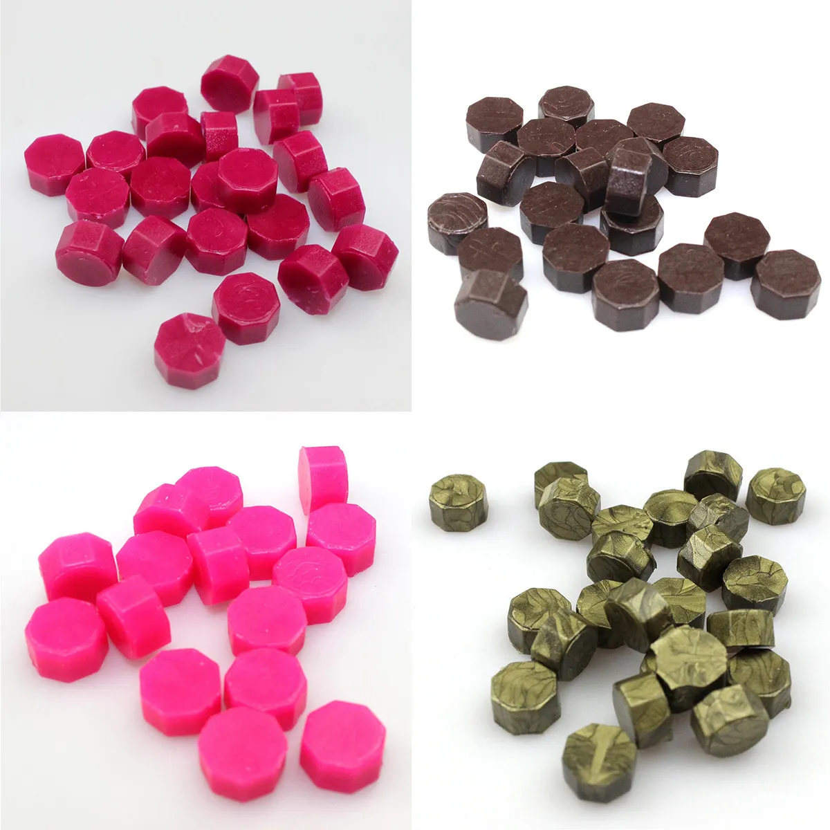 100Pcs Octagon Shaped Sealing Wax Beads European Retro Style Mixed Colors Smokeless Eco Friendly for Envelopes Invitations