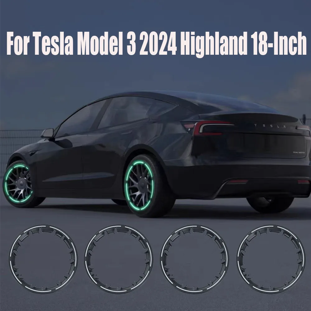 

Noctilucent Hub Caps for Tesla Model 3 Highland 18-Inch Performance Replacement Wheel Hub Protection Full Rim Cover Accessories