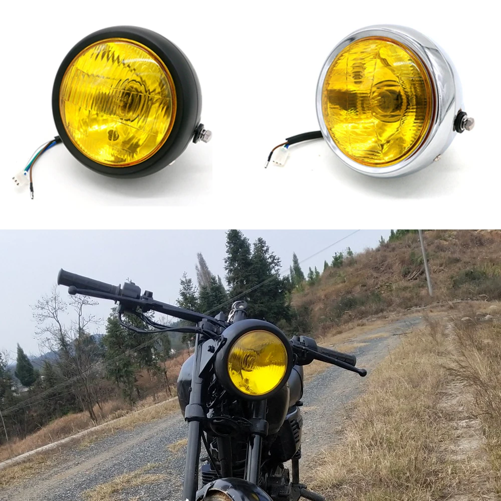 

5.75 Inch Motorcycle Light 5-3/4'' Halogen Headlamp with Brackets for Honda CG125 GN125 Shadow VT600 CB600 Hornet 250 Cafe Racer