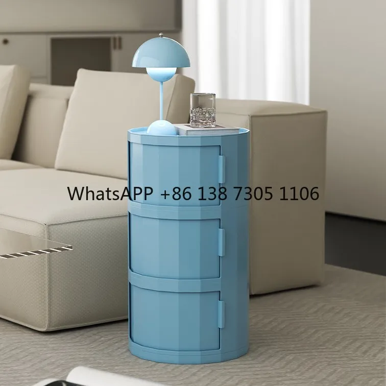 

Round bedside table Nordic home bedroom simple creative bedside table small storage cabinet