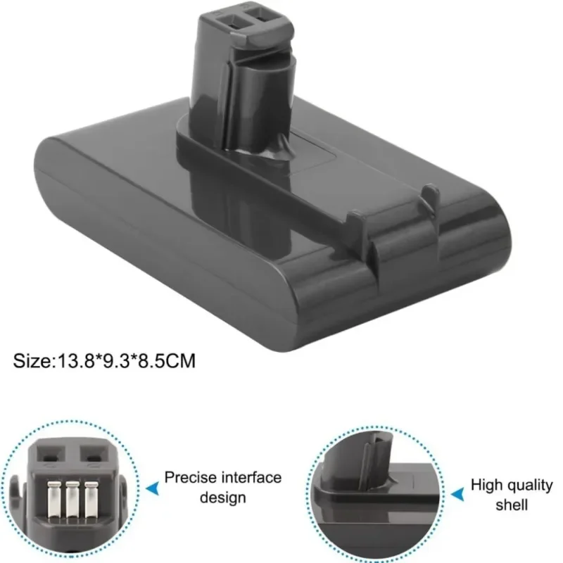 Rechargeable Lithium Battery 22.2V 6.0Ah (Type A) for Dyson DC31 DC34 DC35 DC44 DC45 Animal 917083-09.
