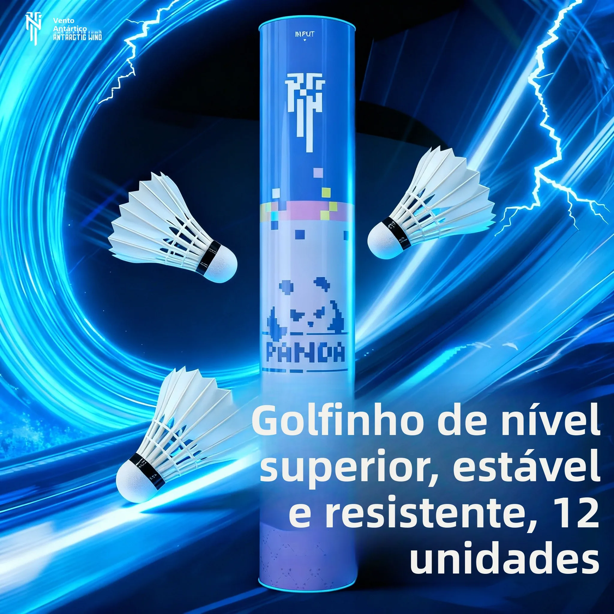 stable-flight-panda-badminton-shuttlecock-training-competition-special-food-ball-durability-12-pieces-polar-wind-brand