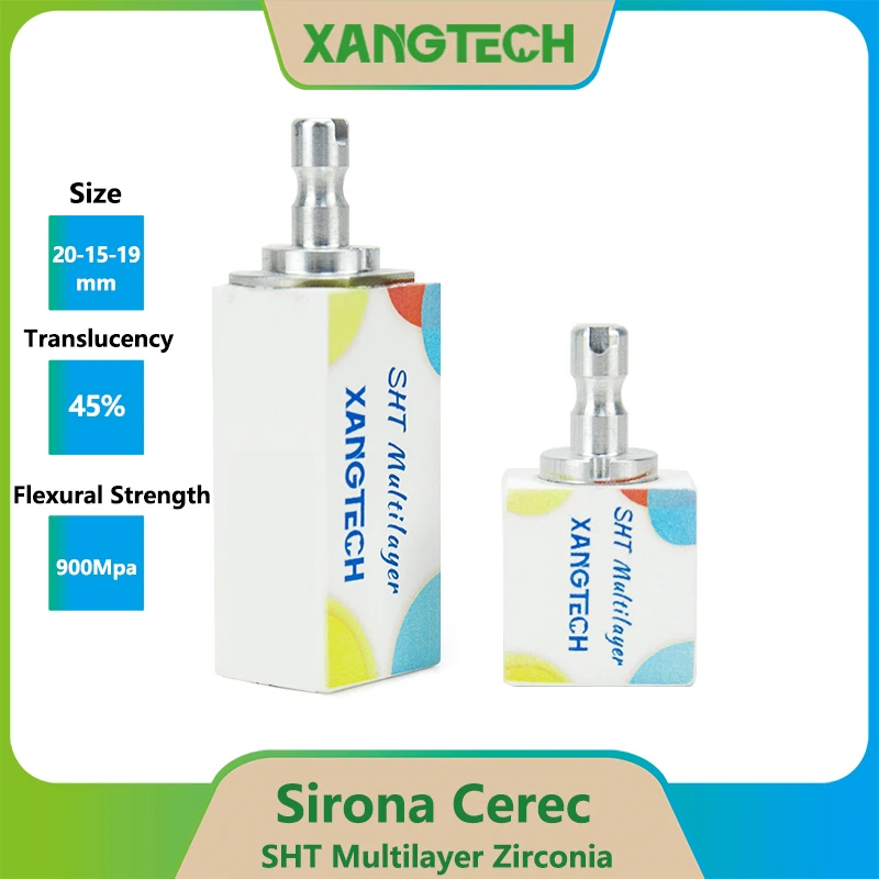 SHT-ML Multilayer Cerec Zirconia Blocks Dental Sirona Cad Cam Zirconium Block 20X15X19mm Translucency 45% of Lab Materials