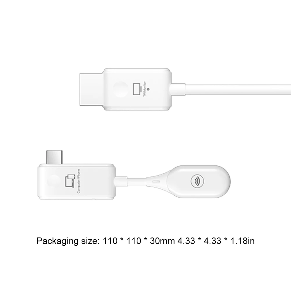 جهاز استقبال ارسال الفيديو 1080P لاسلكي نوع C موسع نفس الشاشة كابل HDMI متوافق مع USB محول دونغل للتلفزيون العارض
