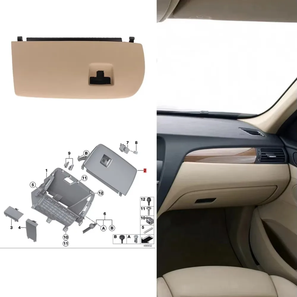 ZF-F 51166839001 Cubierta del panel de instrumentos delantero solo beige para BMW X3 X4 F25 F26 2011-2018