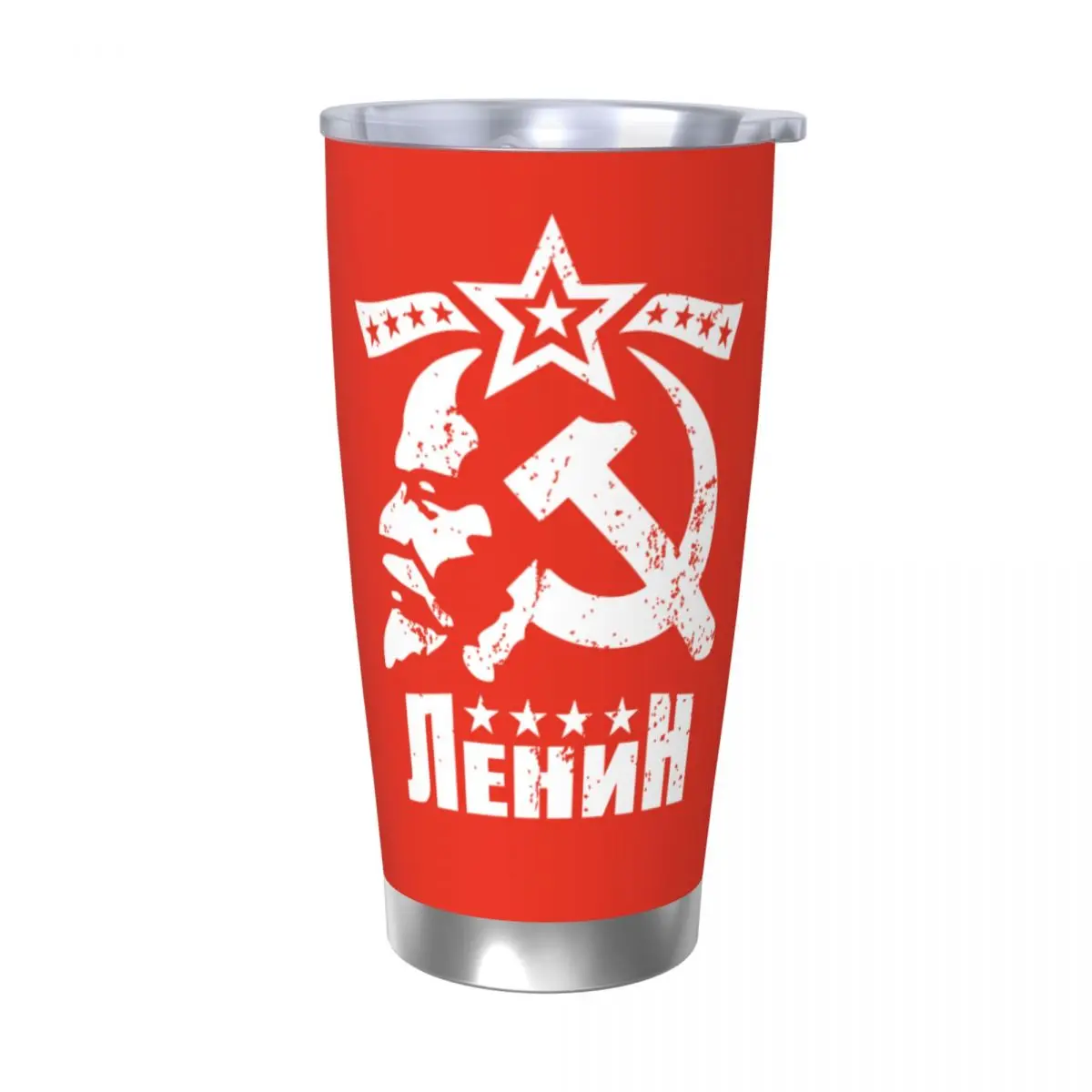 Vladimir Ilyich Lenin Insulated Tumbler with Lid CCCP USSR Bolshevik Stainless Steel Coffee Mugs Office Home Car Bottle Cup 20oz