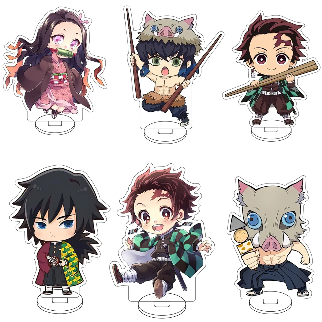 10CM Anime Demon Slayer Agatsuma Zen'itsu Kamado Nezuko Kamado Tanjirō Cosplay Acryl-Figur Ständer Niedliche Geschenke Dekorationen