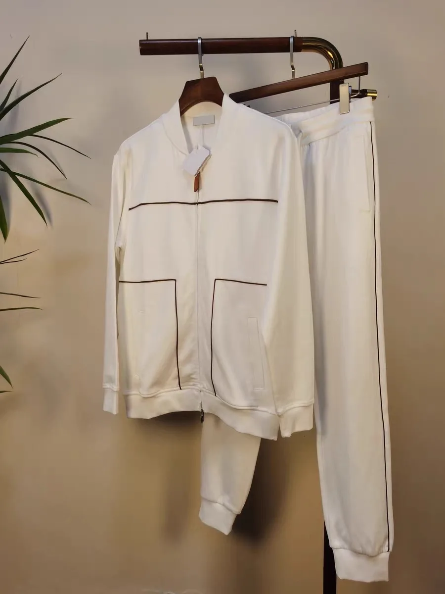 

Italian Sle Men's Casual Faion Pure Color Long Sve Hoodie Set Autumn Winter New Arrival Simple Busin Leisure Suit