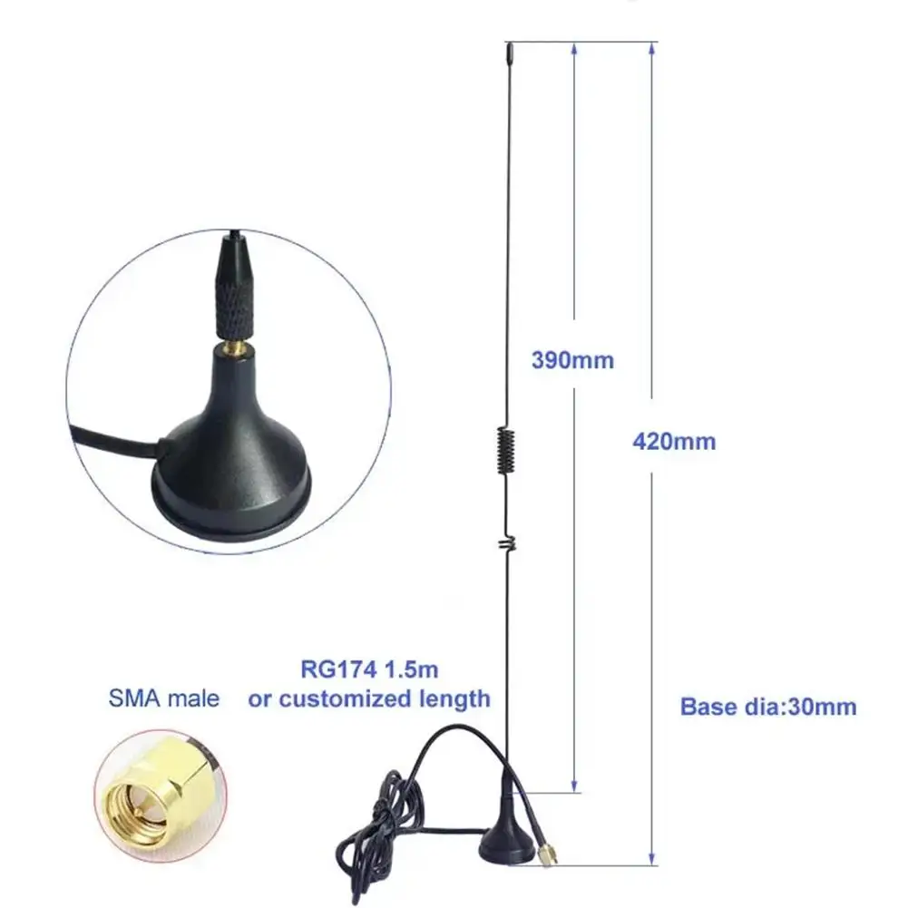 SMA-Antena Fêmea para Carro, Fio do Medidor, Longo, Duplo Inte, Segmento UV5R, P3J5, 433MHz, 433MHz, 1PC