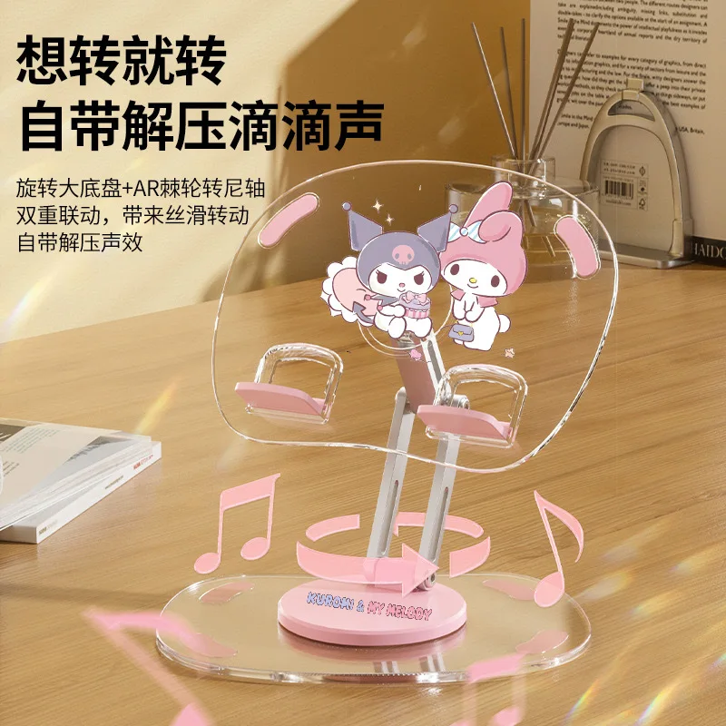 Sanrio Hellokitty Folding Mobile Phone Holder Retractable Cartoon Pochacco Tablet Holder Cute Multifunctional Adjustment Stand