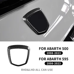Real Hard Carbon Fiber Cover For Fiat 500 Abarth 595 695 2012 2013 2014 2015 2016 2017 2018 2019 2020 2021 2022 2023 Rear Logo