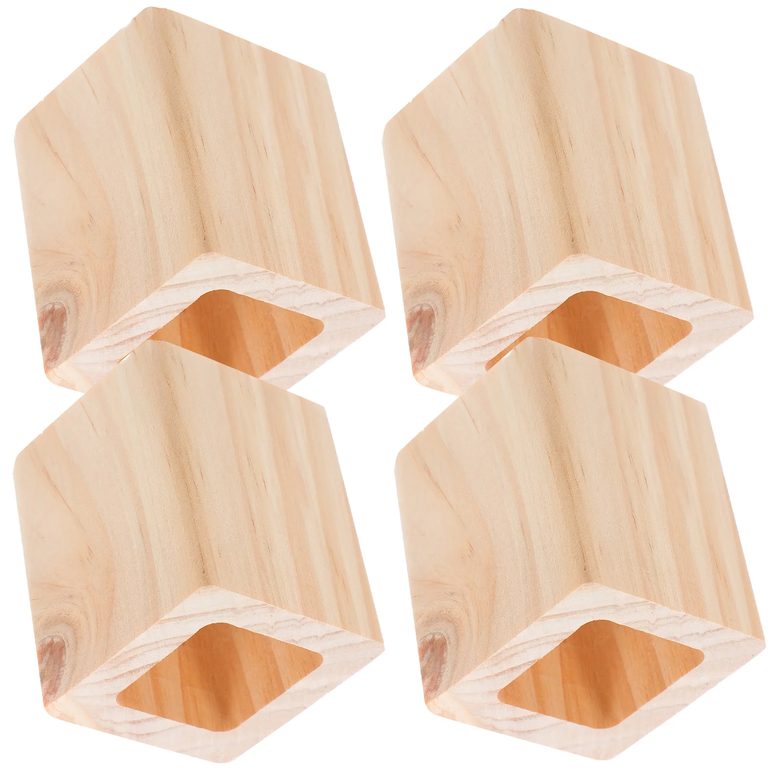 

4pcs Wood Bed Risers Heavy Duty Furniture Leg Extenders For Beds Sofas Tables Nonslip Square Furniture Feet Risers