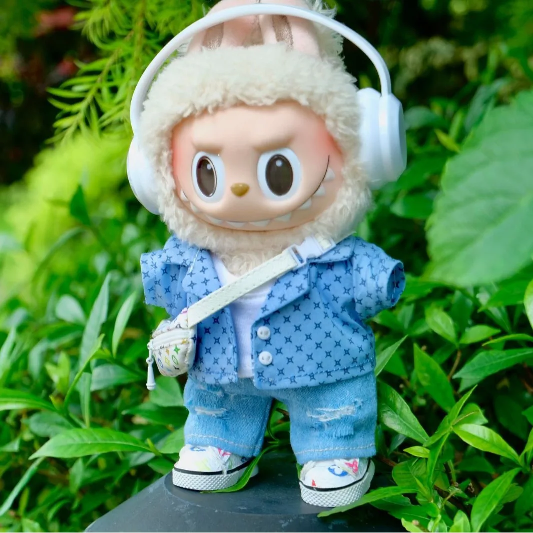 [Apenas roupas] Labubu roupas de 1a / 3a geração 17 cm Conjunto de boneca Labubu Star Cowboy