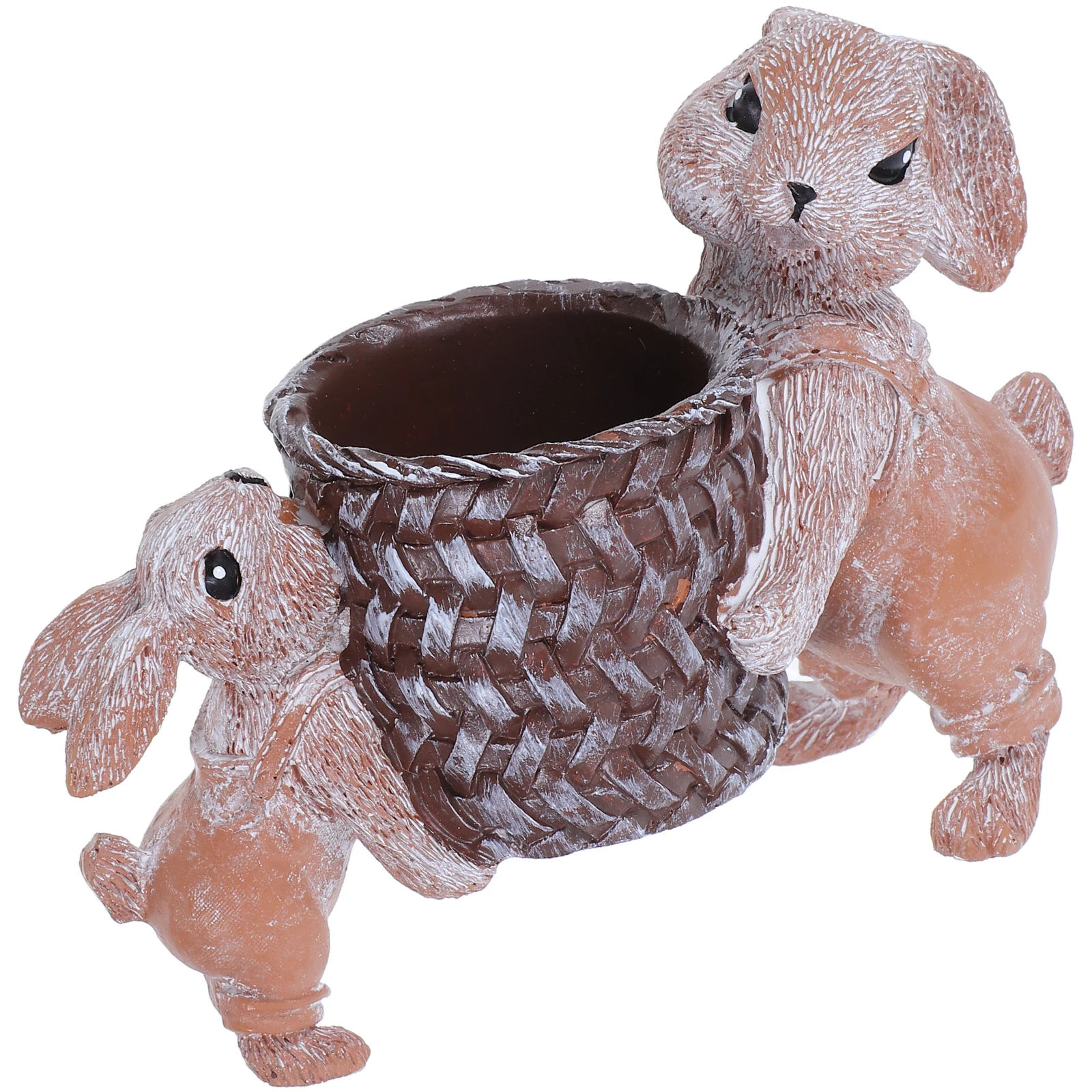 

Home Decor Bunny Pen Holder Cute Makeup Brush Ornament Pencil Desk Accessories Rabbit Figures Brown Animal Office