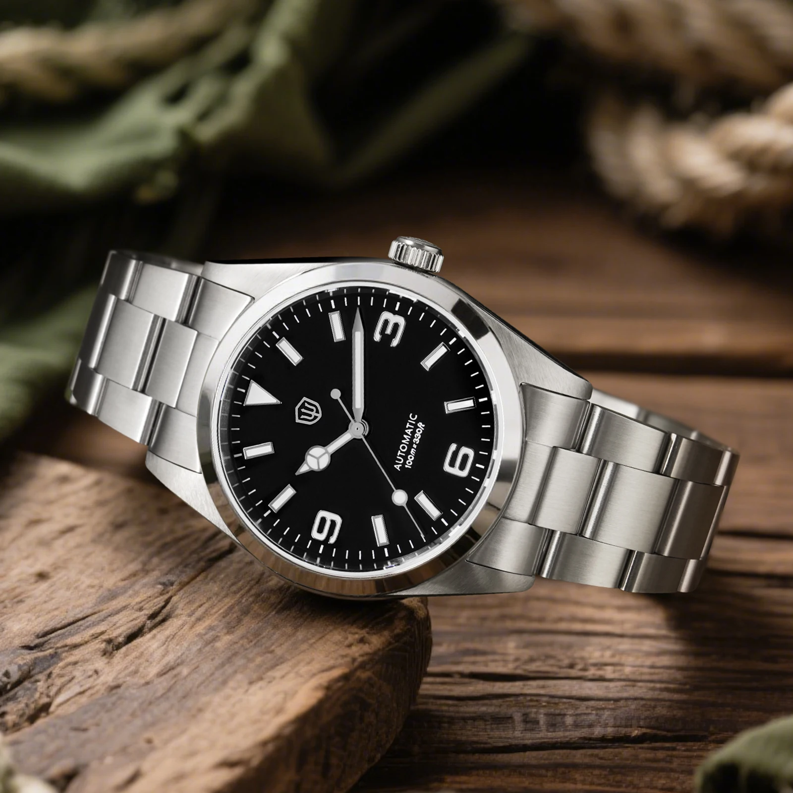 Watchdives WD6610 Mechanical Automatic Watches Miyota 9015 Sapphire 100M Waterproof 316L High Quality Retro Man Luxury Watches