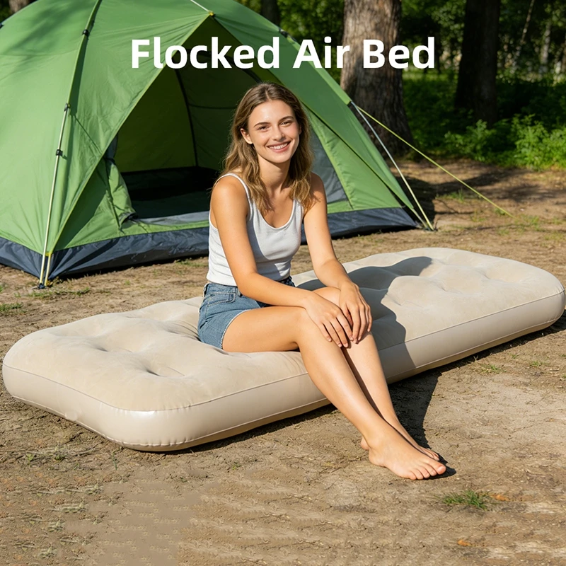 

Inflatable Camping Bed Sleeping Pad 4 Sizes Portable Blow up Mattress Air Bed for Home Outdoor Hiking Traveling