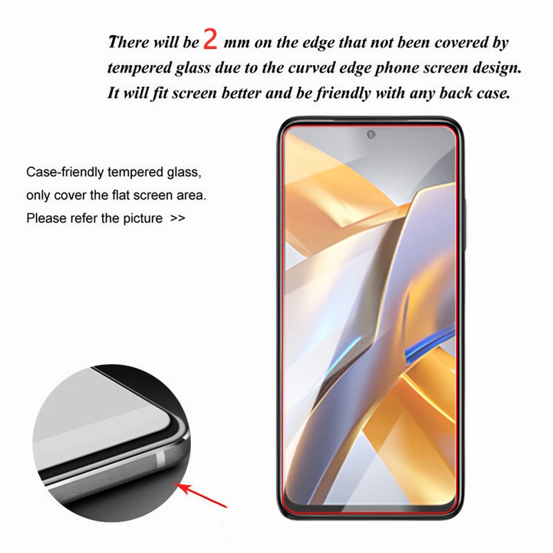 For POCO M5s Glass POCO M5 M5s Global Tempered Glass 6.43 inch Full Glue Clear Screen Protector For POCO M5s Camera Lens Flim