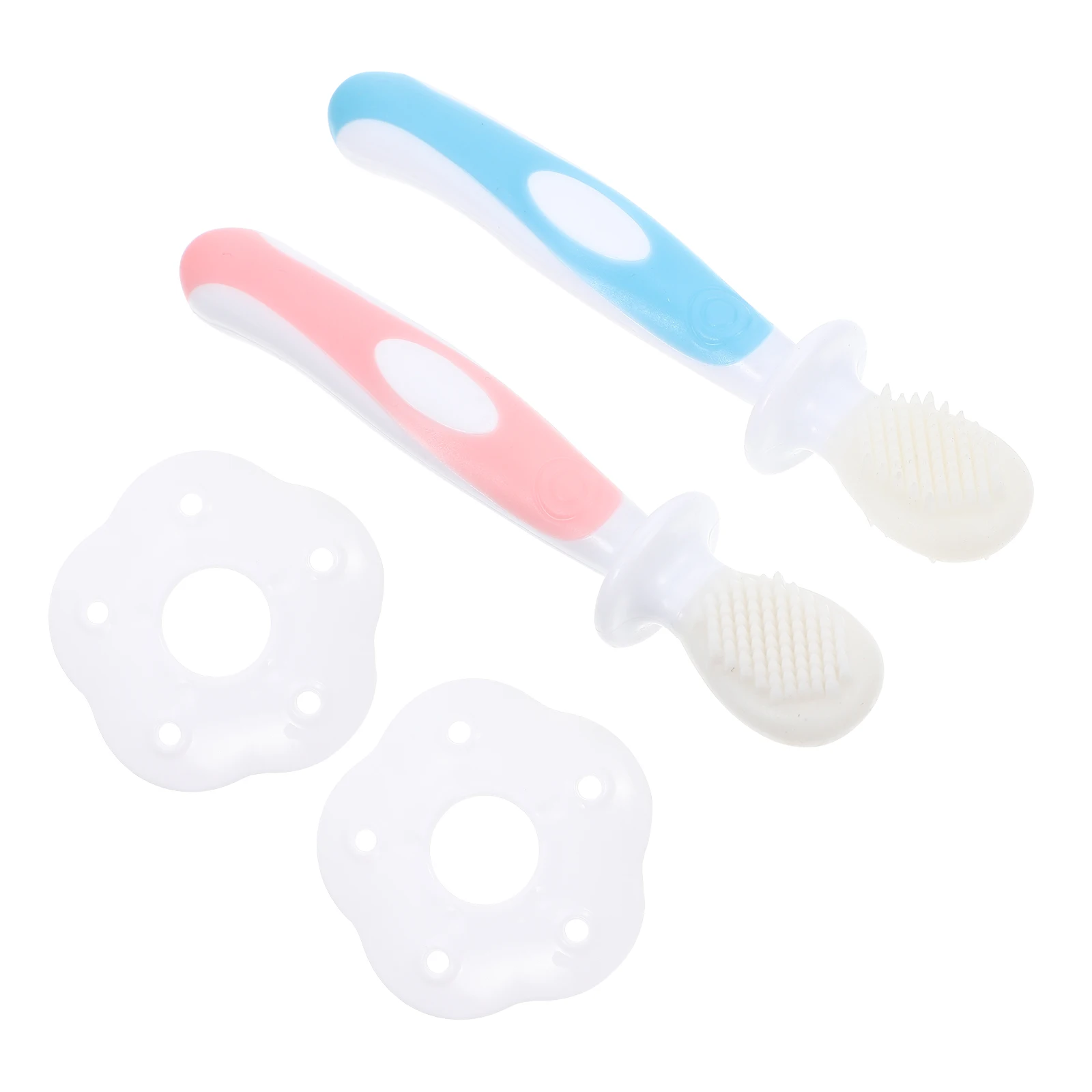 

2 Sets Kids Toothbrush Children Tool Soft Silicone Brush Toddler Cleaning Teeth Brush H held al Hygiene