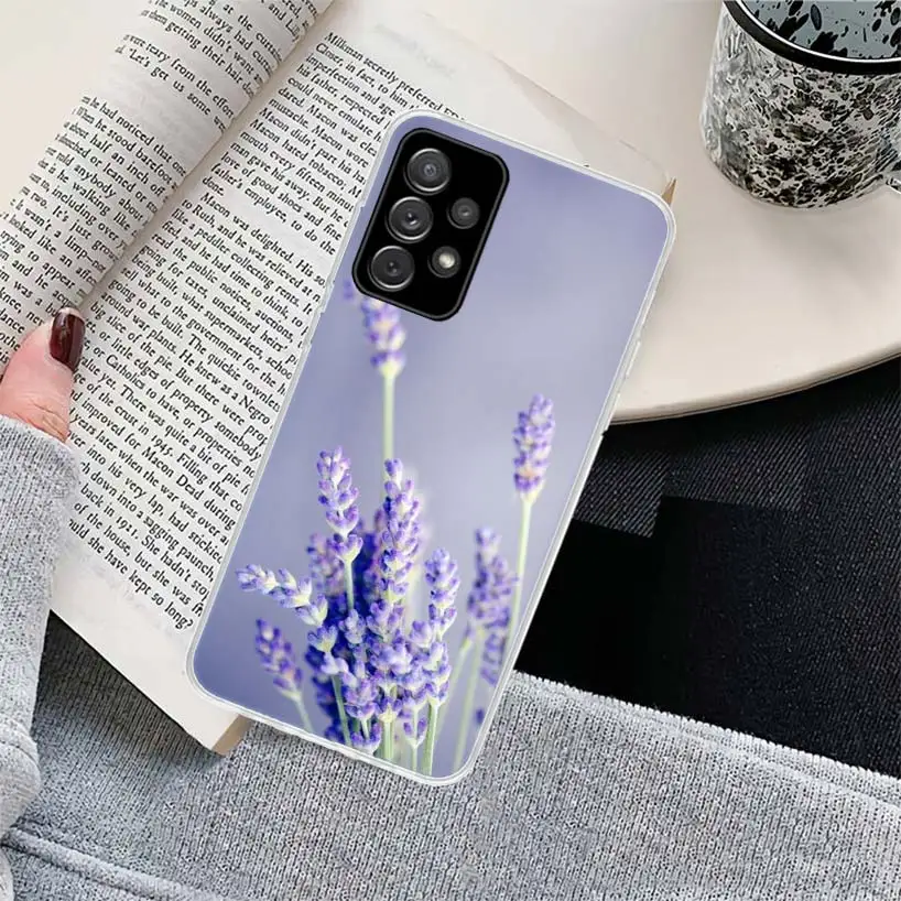 Simple lavender Purple flowers Phone Case for Samsung Galaxy A17 A16 A15 A14 A13 A57 A56 A55 A54 A53 A37 A36 A35 A34 A33 A26 A25