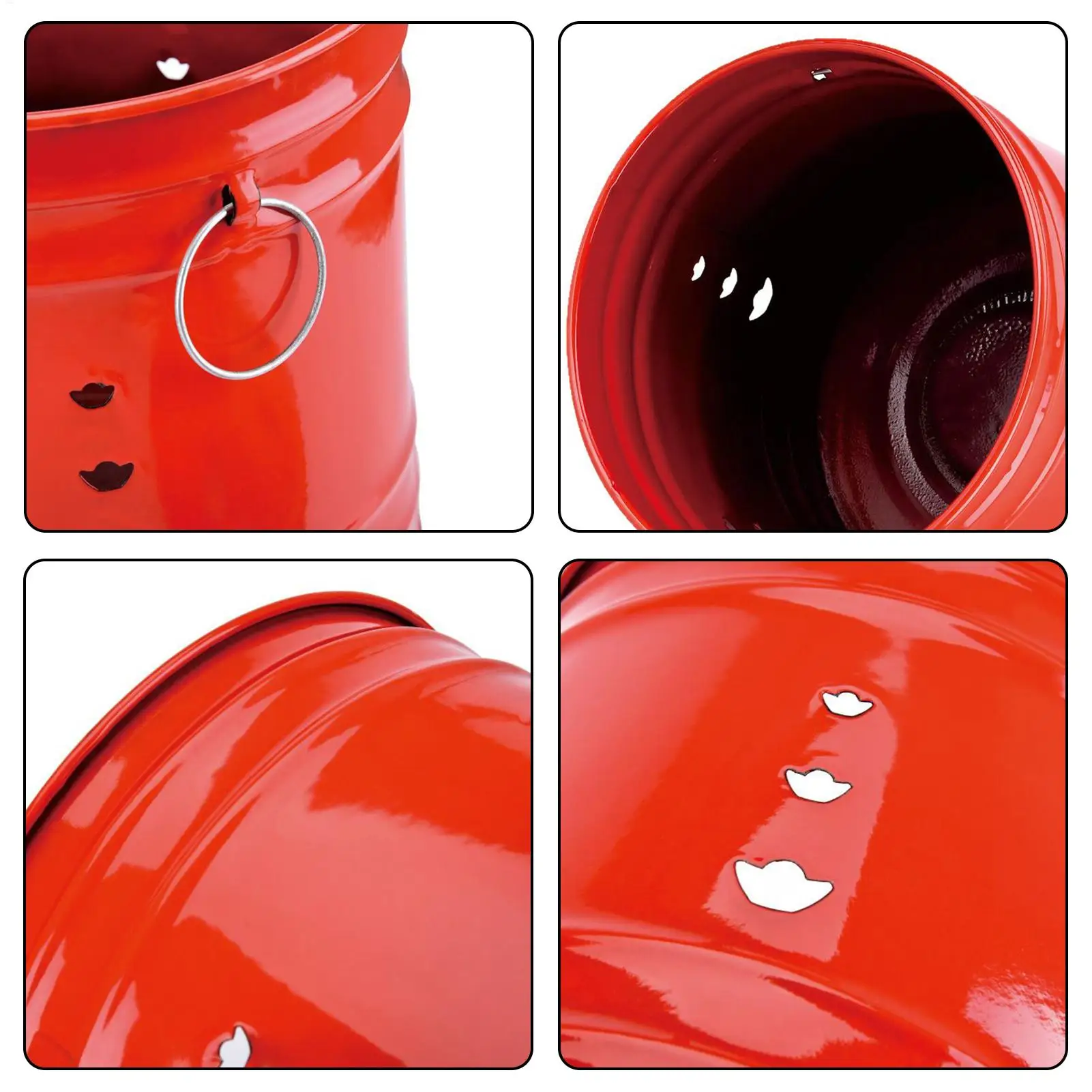 حفرة حريق مع غطاء برميل مقاوم للشرارة للحديقة الخارجية والشاطئ والتخييم في الفناء الخلفي وعاء حريق ريفي دلو مقاوم للحرارة