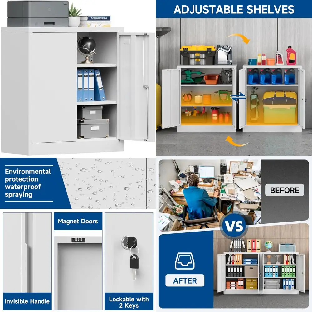 

безопасный стальной шкаф для хранения вещей 36 дюймов с полками для дома, офиса, гаража и спортзала