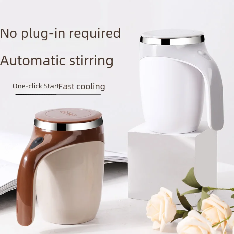 Automatic Mixing Cup Stainless Steel Coffee Cup Portable Milkshake Electric Magnetized Mouth Cup Lazy Water Cup logo Mug Weird