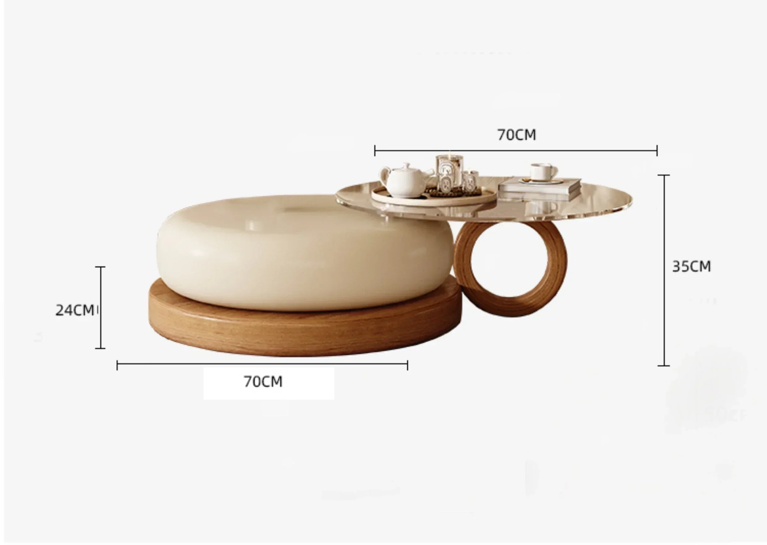 

Hot SalesSmall-sized Round Medieval High-grade Simple Log Coffee Table