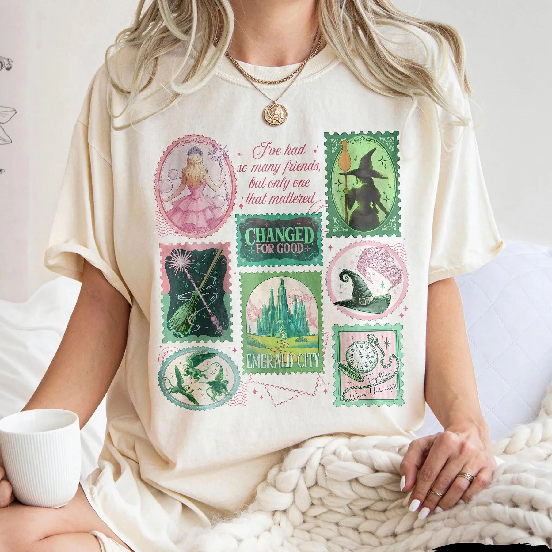 Evil Changed To Comfortable Color Shirt Wizard Challenge Gravity T-shirt Retro Pink GreenMusic Shirt Broom Magic Wand Gift Shirt
