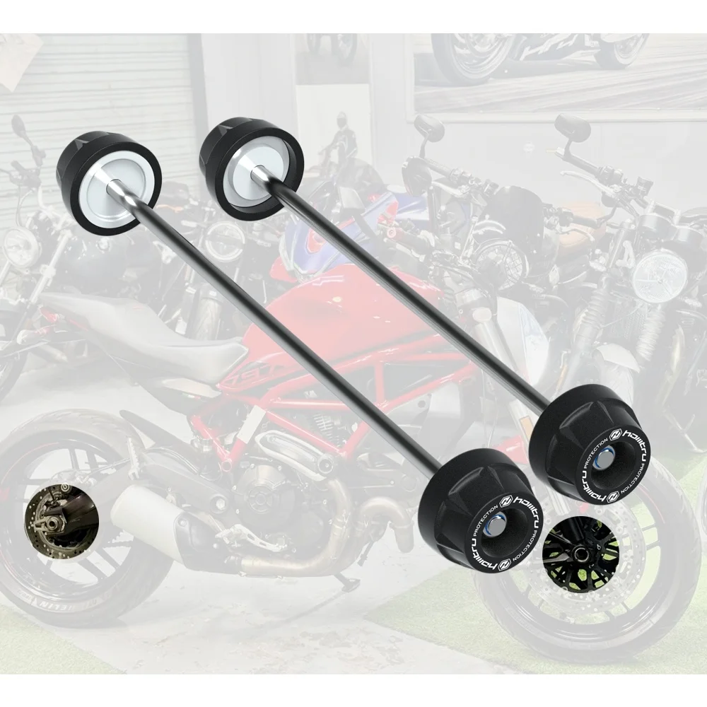 For Ducati Monster 797 & 797 Plus 2018-2024 Motorcycle Front Rear Axle Fork Crash Slider Wheel Protector