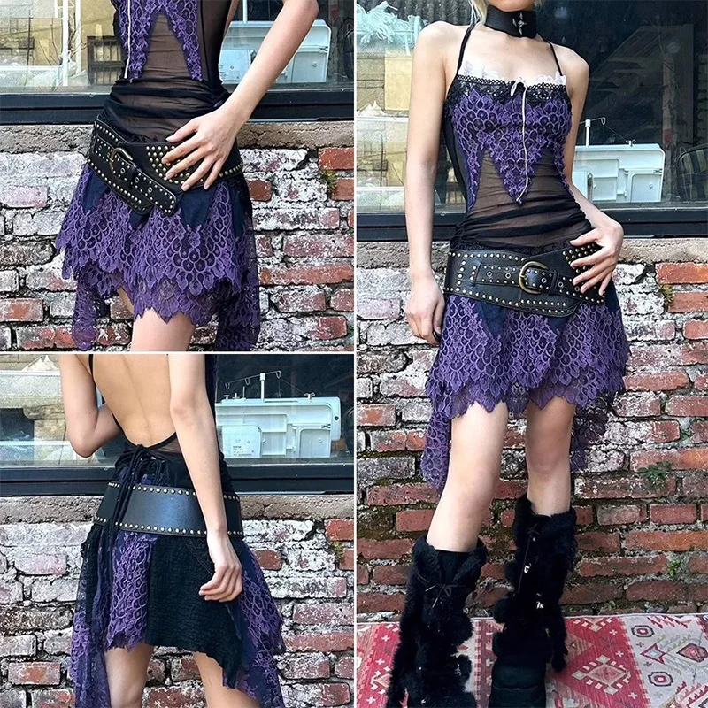 Rivet Studded Belt Punk Style Wide Belt Women Corset Decorative Waistband Fashion Pu Leather Adjustable Wide Waist Belts New