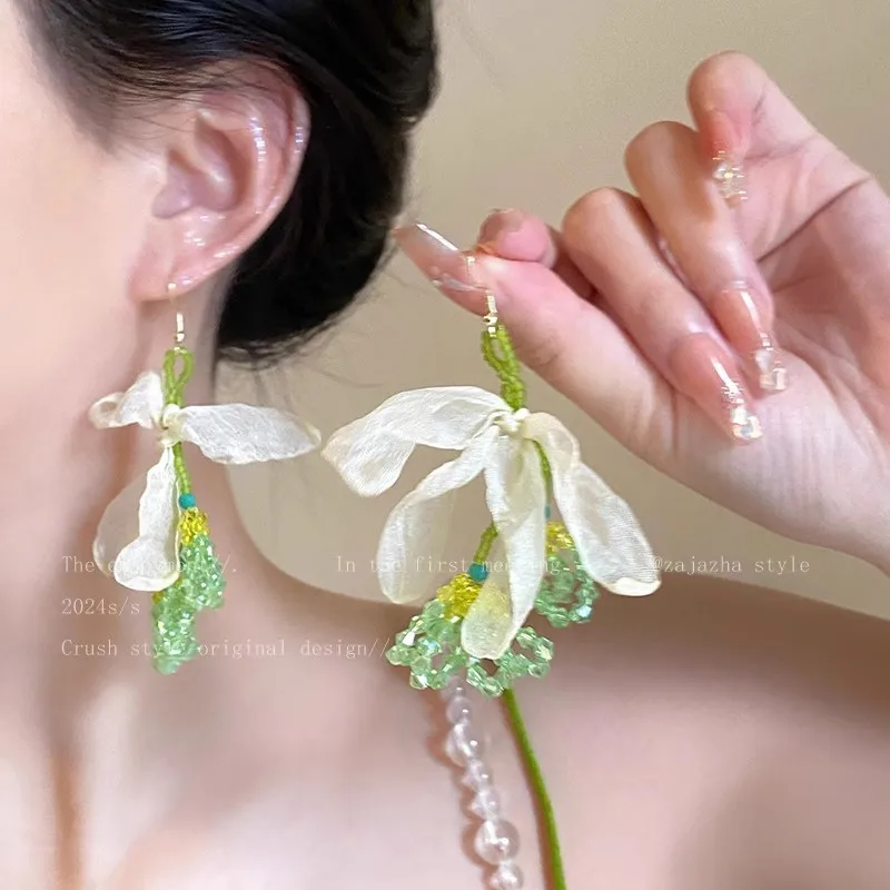 Colorful Flower Earrings 2025 New Explosive Niche Design Sense Senior Temperament Unique Exaggerated Personality Earrings Female