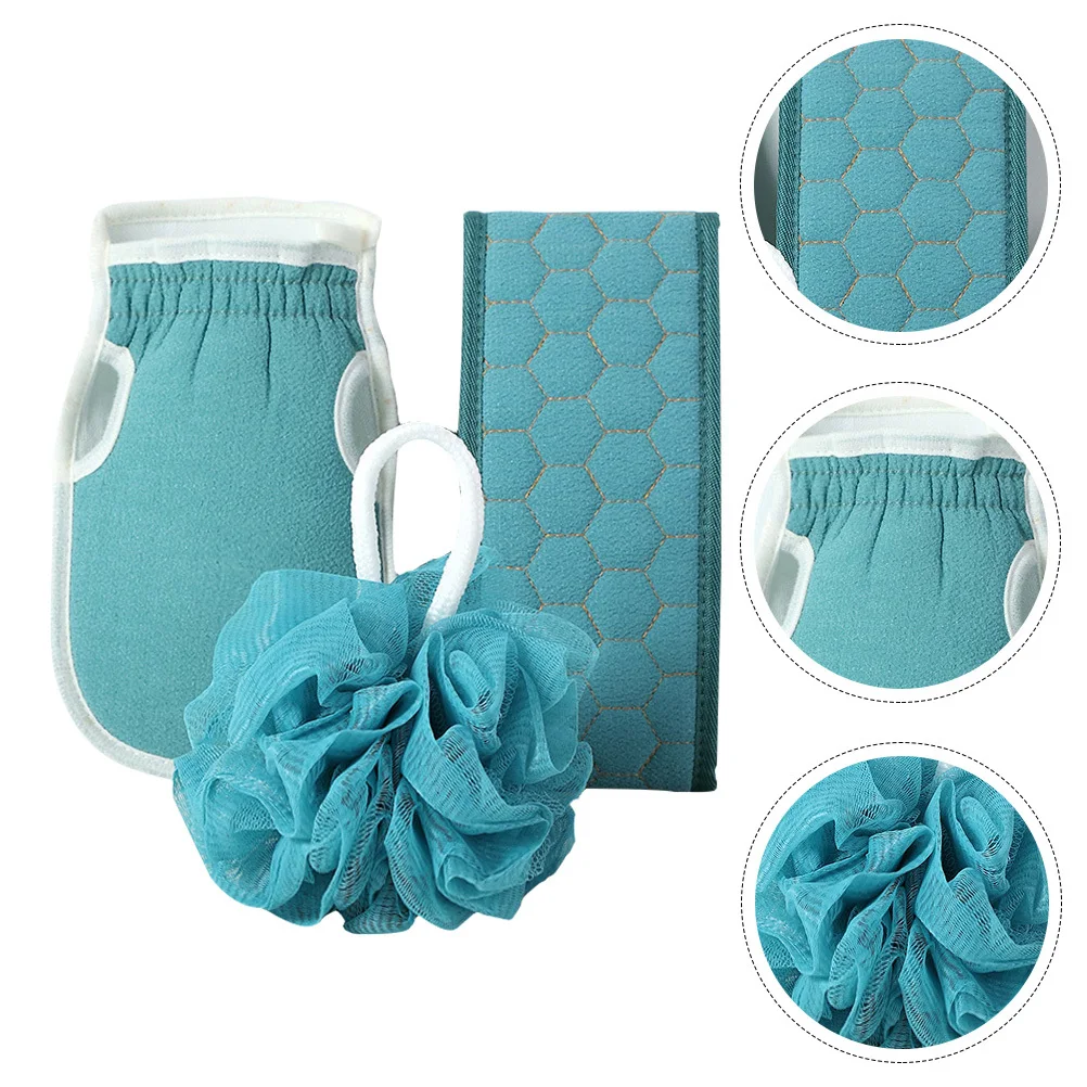 1 مجموعة منشفة استحمام مجموعة قفازات التقشير الظهر الغسيل فرك الكرة دش اكسسوارات الجلد آمنة دائم منشفة استحمام عملية #5