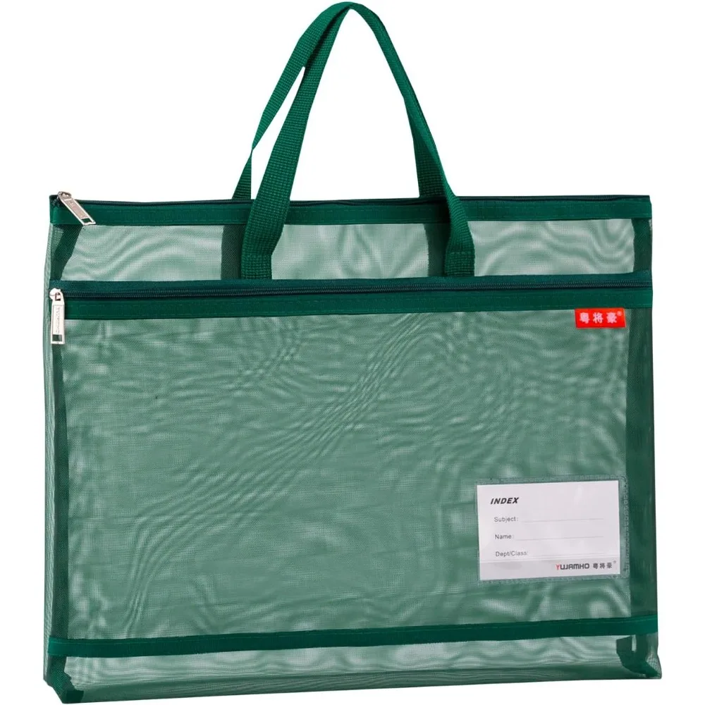 

Подвесная сетчатая сумка на молнии, размер А4, большая двойная карманная легкая нейлоновая прозрачная сумка для документов с ручкой, складная 11x13,8 дюйма