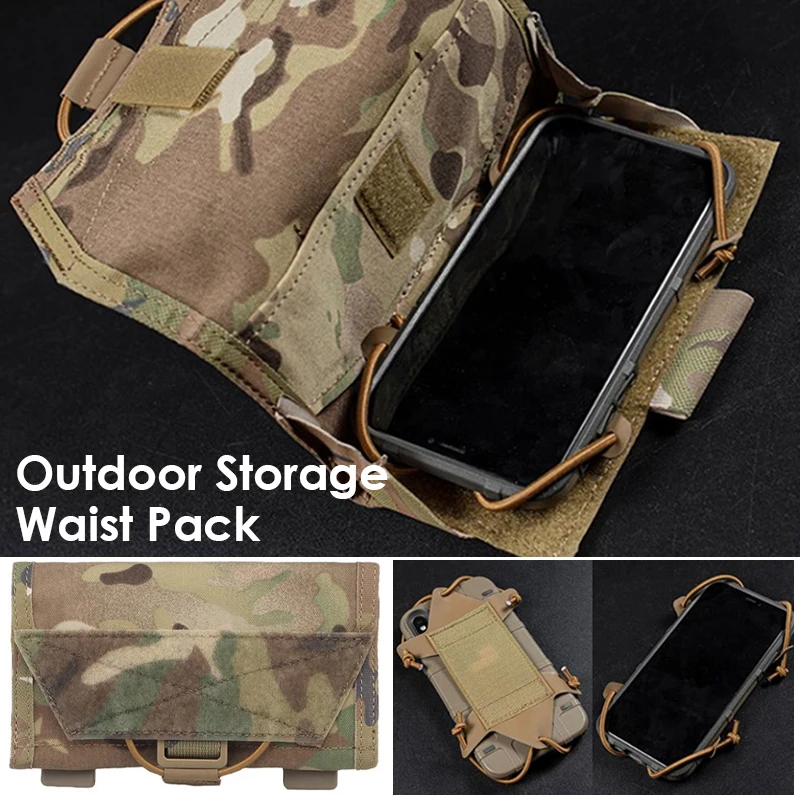 Mobile Phone Pouch Tactical Vest Molle Waist Bag Outdoor Fanny Backpack Hanging Mobile Phone Navigation