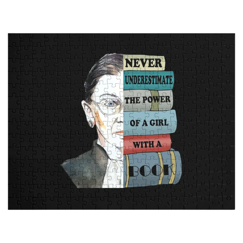 

Notorious RBG Ruth Bader Ginsburg Never UnderEstimate The Power of A Girl With A Book Feminist Gift Jigsaw Puzzle Scale Motors