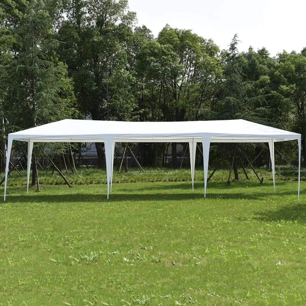 

10’ x 30' Pop Up Outdoor Canopy Tent, Heavy Duty Steel Frame with 6 Removable Sidewalls, Wedding Party Event Tent，W