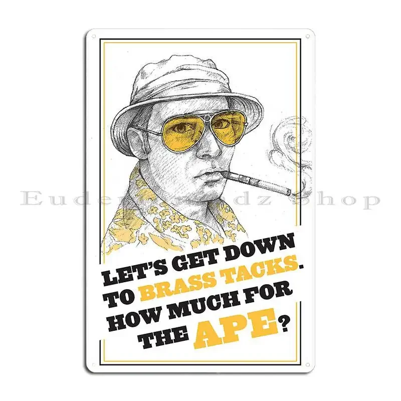 Fear And Loathing In Las Vegas Hunter S Thompson Metal Plaque Poster Party Design Pub Customized Funny Party Tin Sign Poster