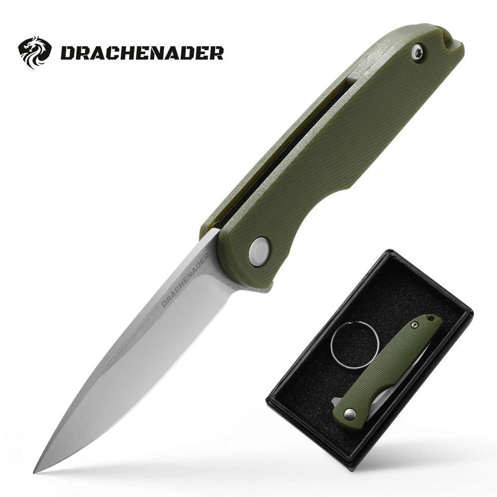 

DRACHENADER Folding Knife, Pocket Knife, Portable Small Mini Pocketknives, Outdoor Edc Key Knife Green, Abs Handle Material