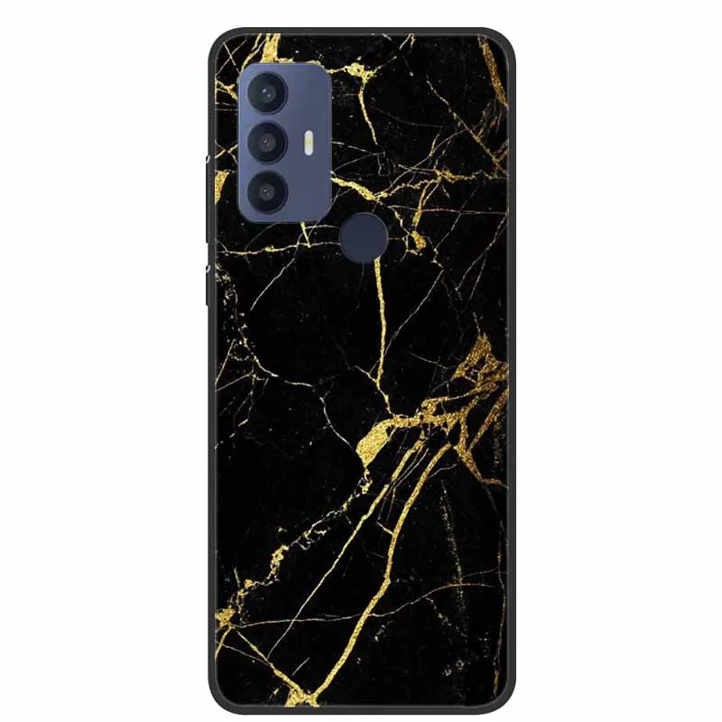 Case For TCL 30 SE 2022 Cover 6.52'' Black Bumper Soft TPU Silicone Cases for TCL 30 SE 30SE Phone Coque TCL30se Fashion Marble